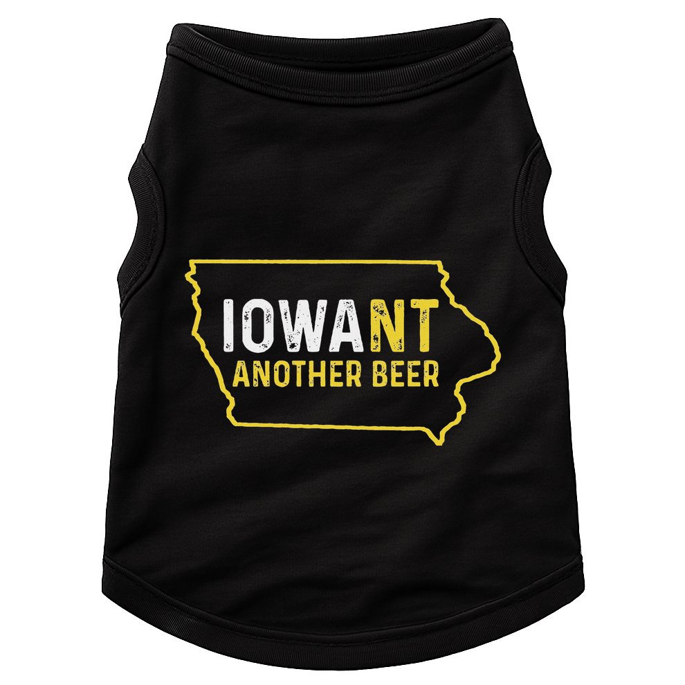Funny Iowa Beer Distressed Iowa State Map Doggie Tank