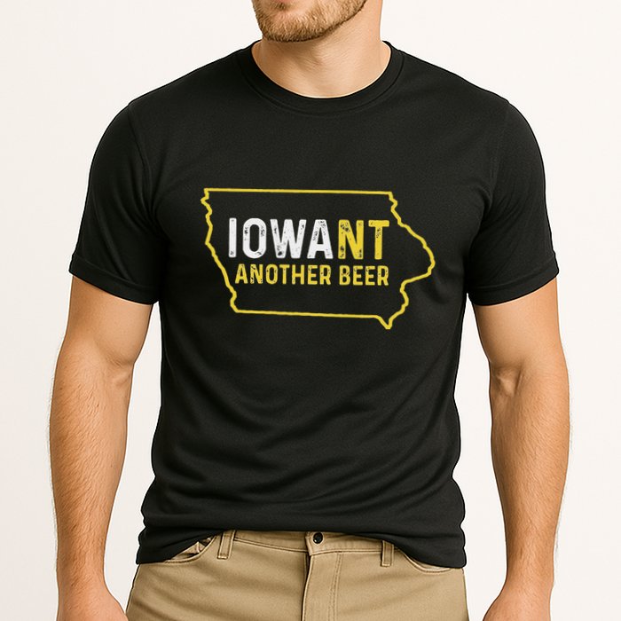 Funny Iowa Beer Distressed Iowa State Map Performance Shirt