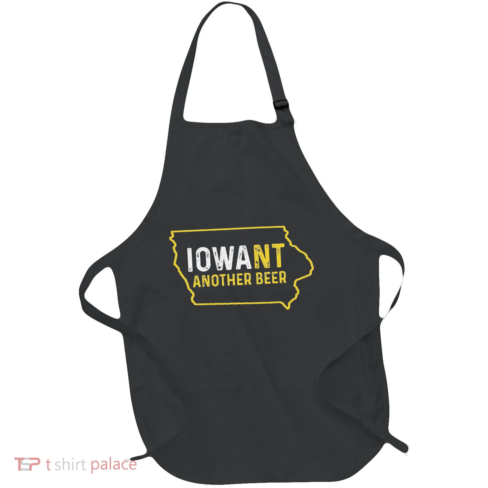 Funny Iowa Beer Distressed Iowa State Map Apron