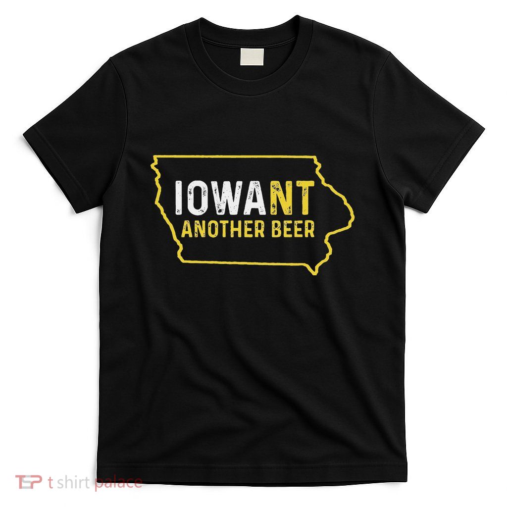 Funny Iowa Beer Distressed Iowa State Map T-Shirt