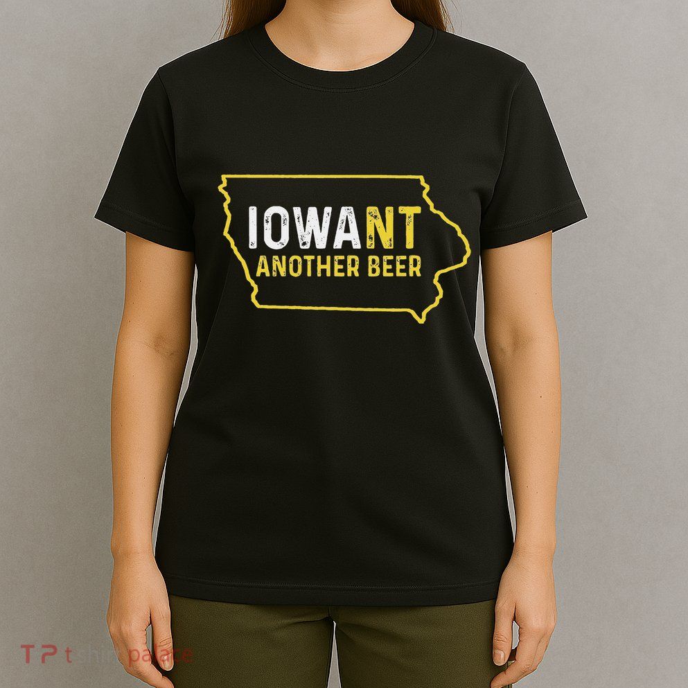 Funny Iowa Beer Distressed Iowa State Map T-Shirt
