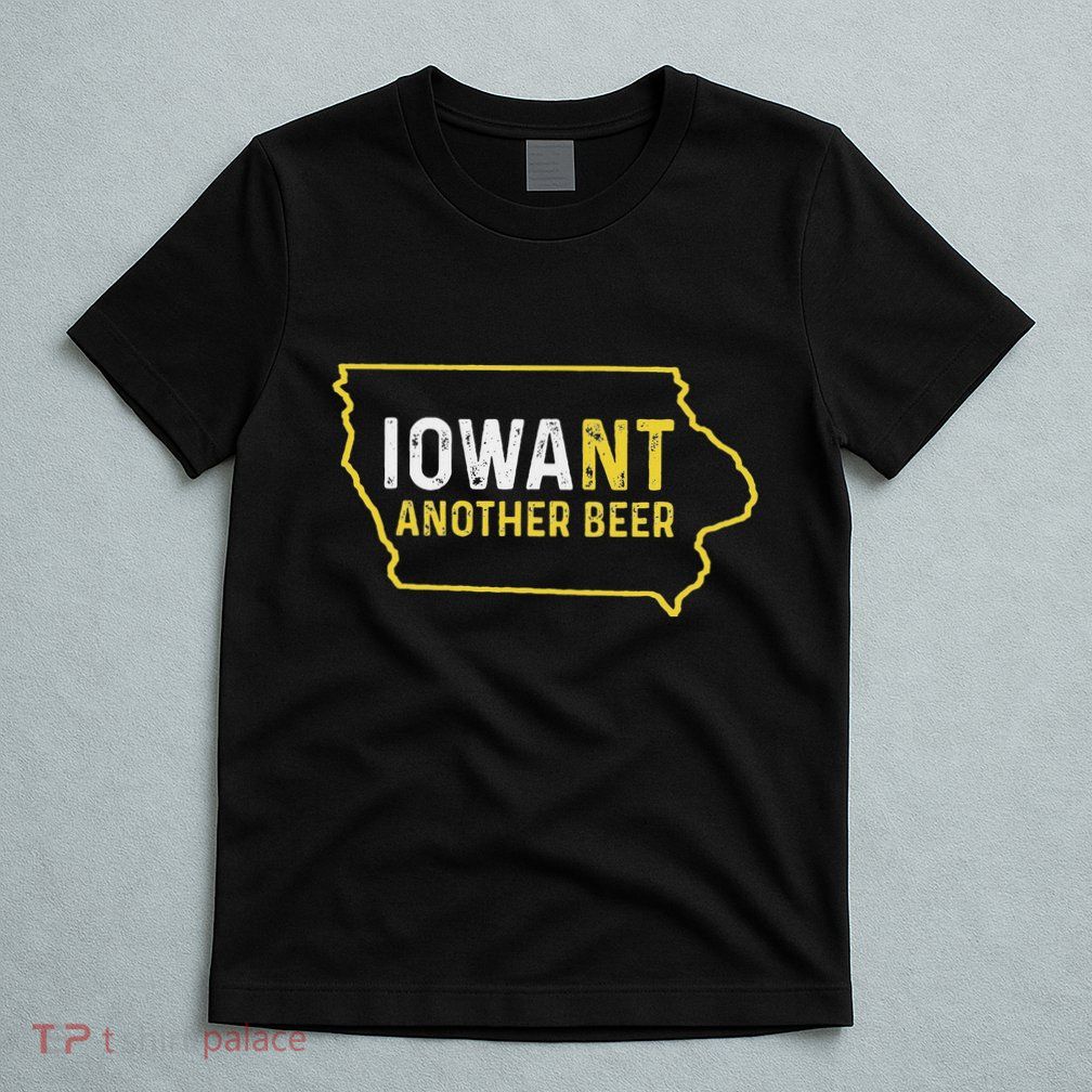 Funny Iowa Beer Distressed Iowa State Map T-Shirt