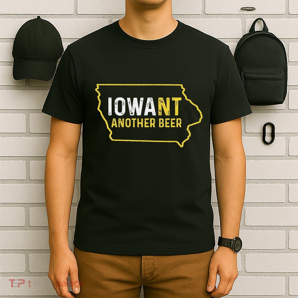 Funny Iowa Beer Distressed Iowa State Map T-Shirt