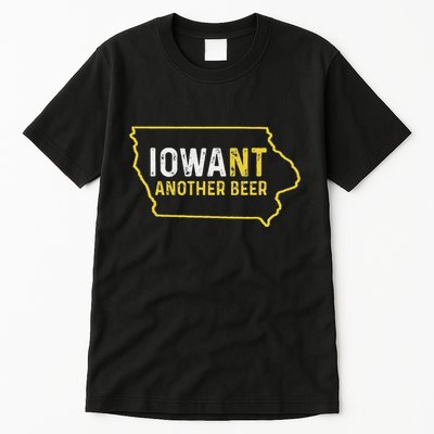Funny Iowa Beer Distressed Iowa State Map Tall T-Shirt