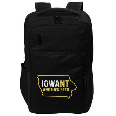 Funny Iowa Beer Distressed Iowa State Map Impact Tech Backpack