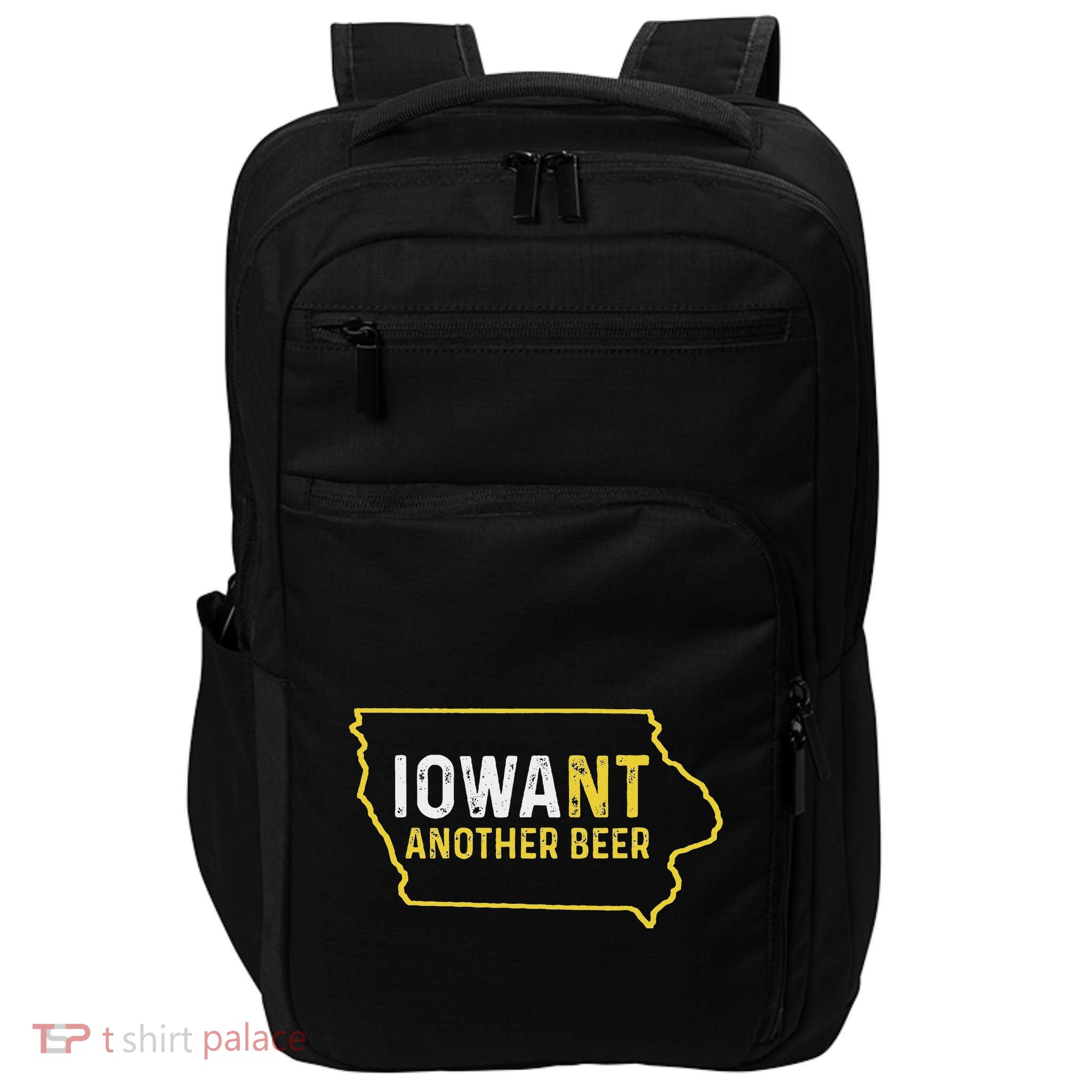 Funny Iowa Beer Distressed Iowa State Map Impact Tech Backpack