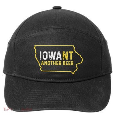 Funny Iowa Beer Distressed Iowa State Map 7-Panel Snapback Hat