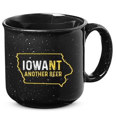 Funny Iowa Beer Distressed Iowa State Map 15oz Campfire Ceramic Mug