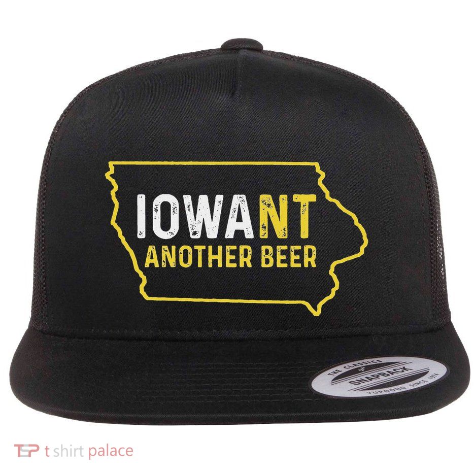 Funny Iowa Beer Distressed Iowa State Map Flatbill Hat