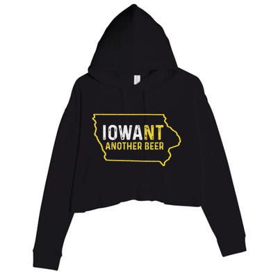Funny Iowa Beer Distressed Iowa State Map Crop Fleece Hoodie