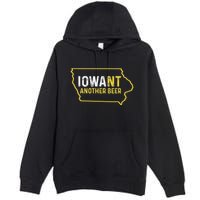 Funny Iowa Beer Distressed Iowa State Map Premium Pullover Hoodie