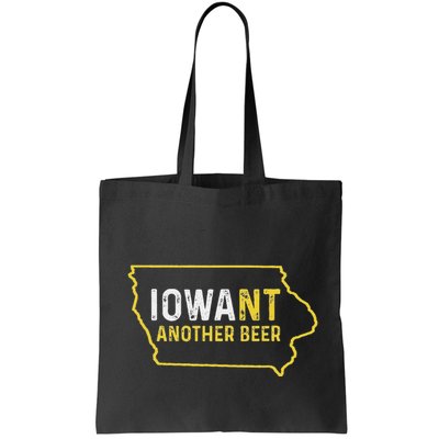 Funny Iowa Beer Distressed Iowa State Map Bag