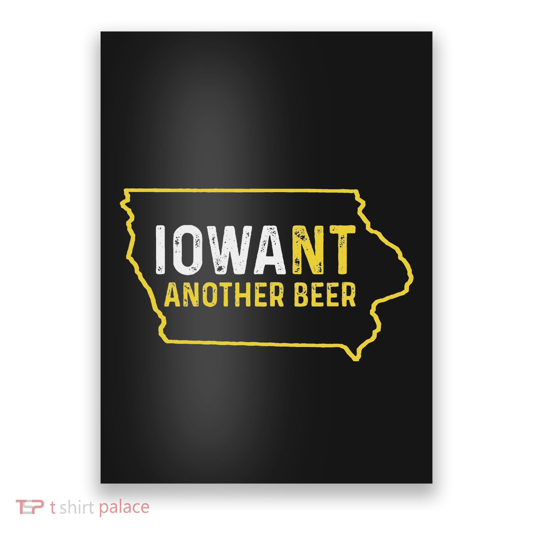 Funny Iowa Beer Distressed Iowa State Map Poster
