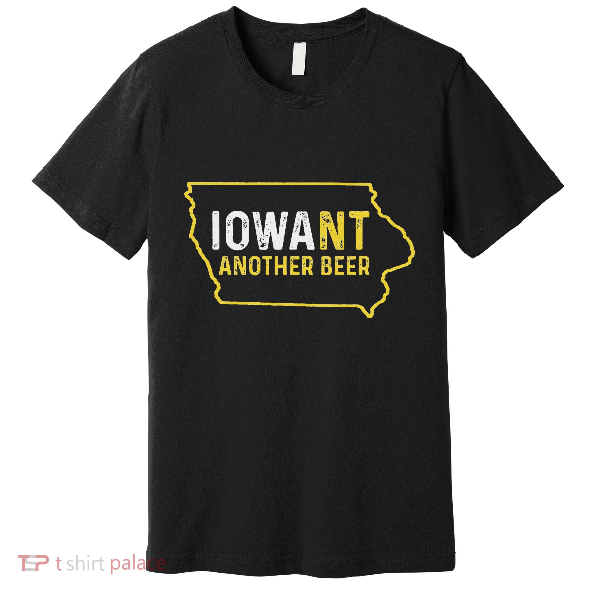 Funny Iowa Beer Distressed Iowa State Map Premium T-Shirt
