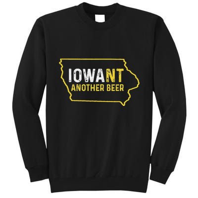 Funny Iowa Beer Distressed Iowa State Map Tall Sweatshirt