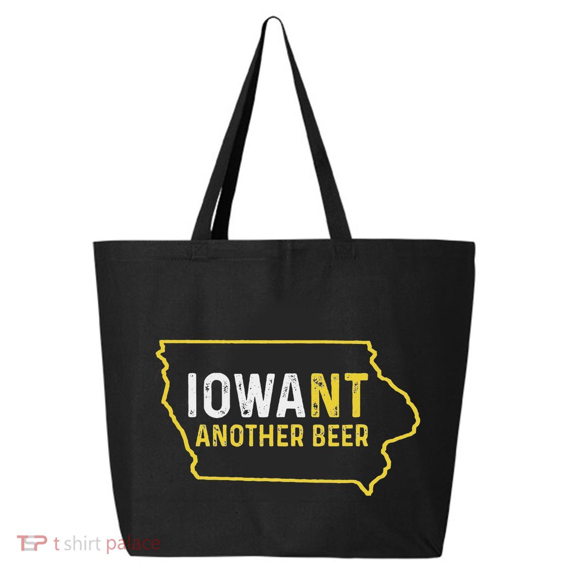 Funny Iowa Beer Distressed Iowa State Map 25L Jumbo Tote