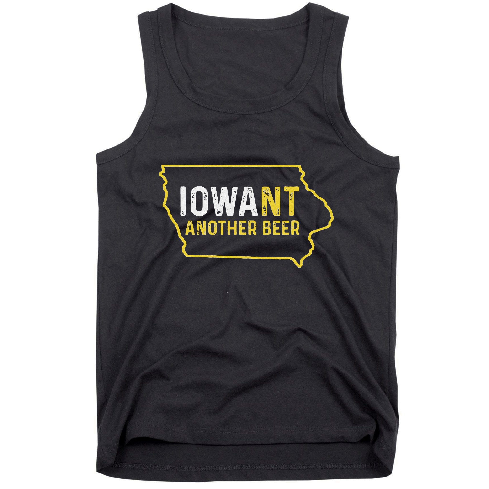 Funny Iowa Beer Distressed Iowa State Map Tank Top