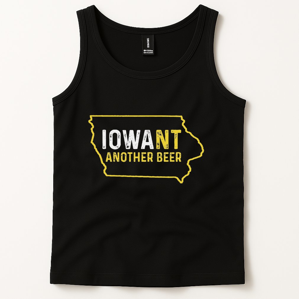 Funny Iowa Beer Distressed Iowa State Map Tank Top