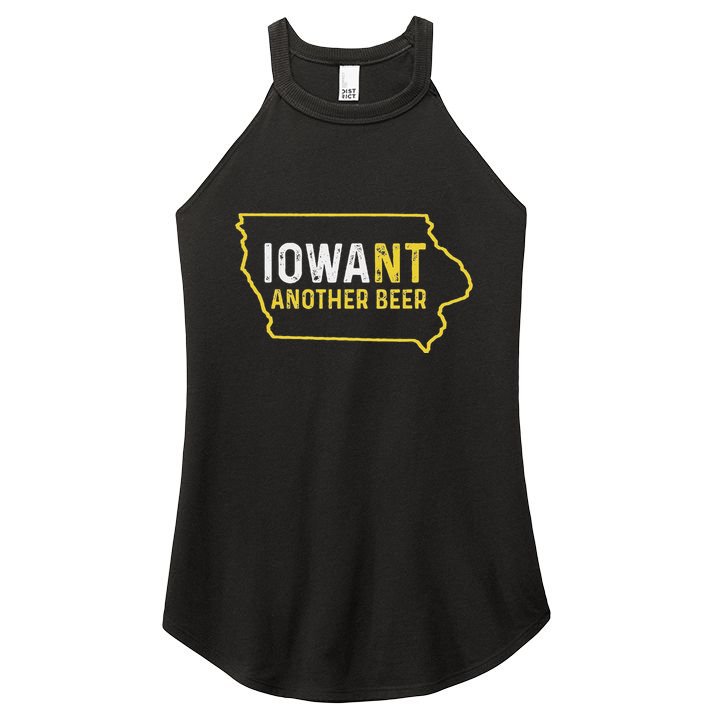 Funny Iowa Beer Distressed Iowa State Map Women's Perfect Tri Rocker Tank