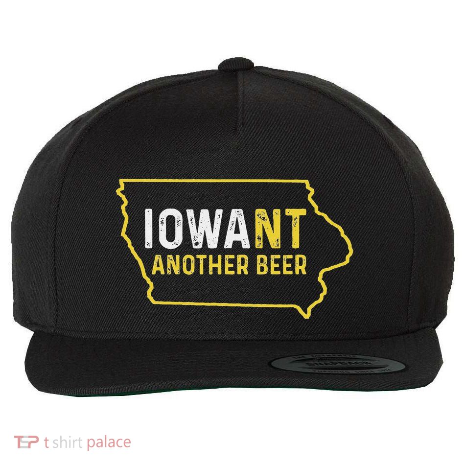 Funny Iowa Beer Distressed Iowa State Map Wool Snapback Cap