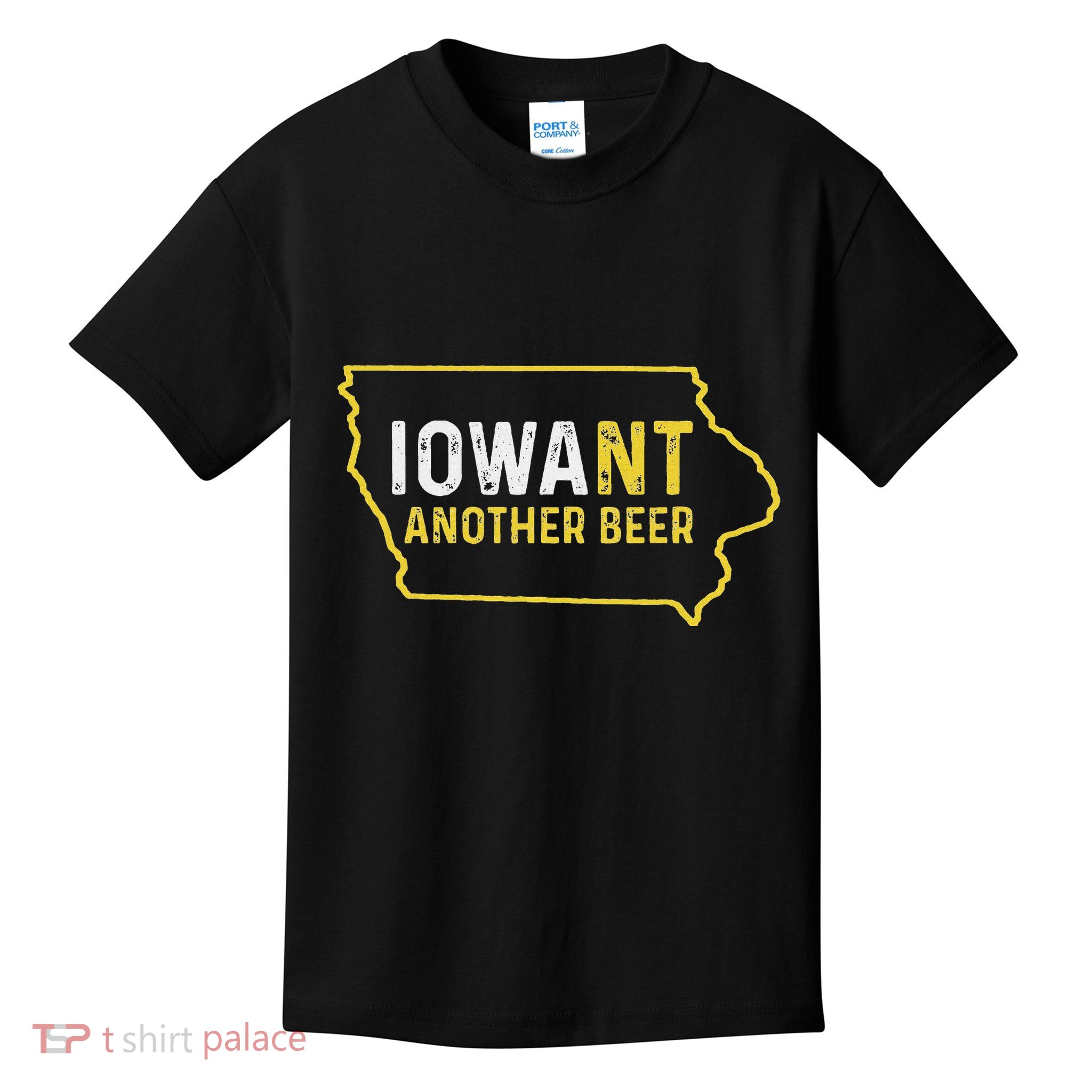 Funny Iowa Beer Distressed Iowa State Map Kids T-Shirt