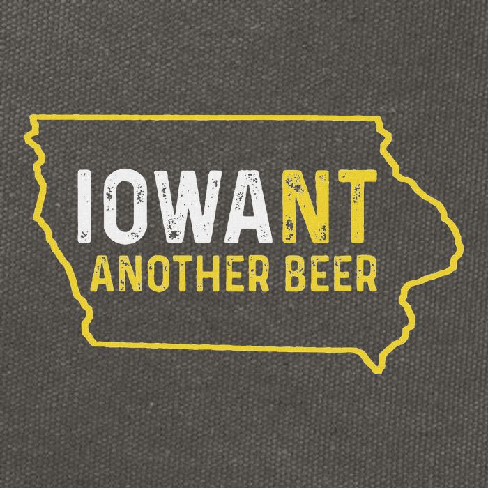 Funny Iowa Beer Distressed Iowa State Map Cotton Canvas Backpack