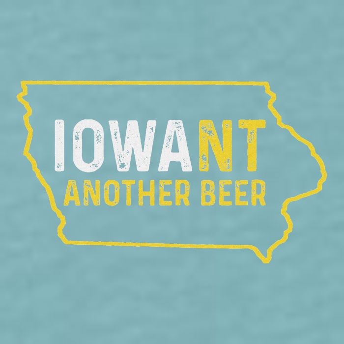 Funny Iowa Beer Distressed Iowa State Map Sueded Cloud Jersey T-Shirt