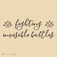 Fighting Invisible Battles Invisible Illness Awareness Drawstring Bag