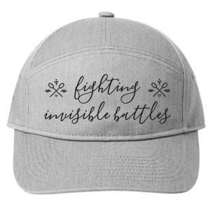 Fighting Invisible Battles Invisible Illness Awareness 7-Panel Snapback Hat