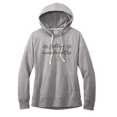 Fighting Invisible Battles Invisible Illness Awareness Women's Fleece Hoodie