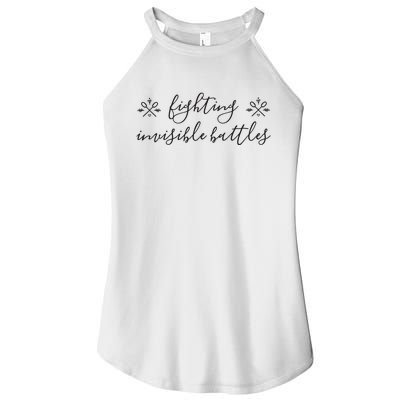 Fighting Invisible Battles Invisible Illness Awareness Women’s Perfect Tri Rocker Tank