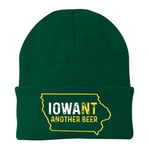 Funny Iowa Beer Distressed Iowa State Map Knit Cap Winter Beanie