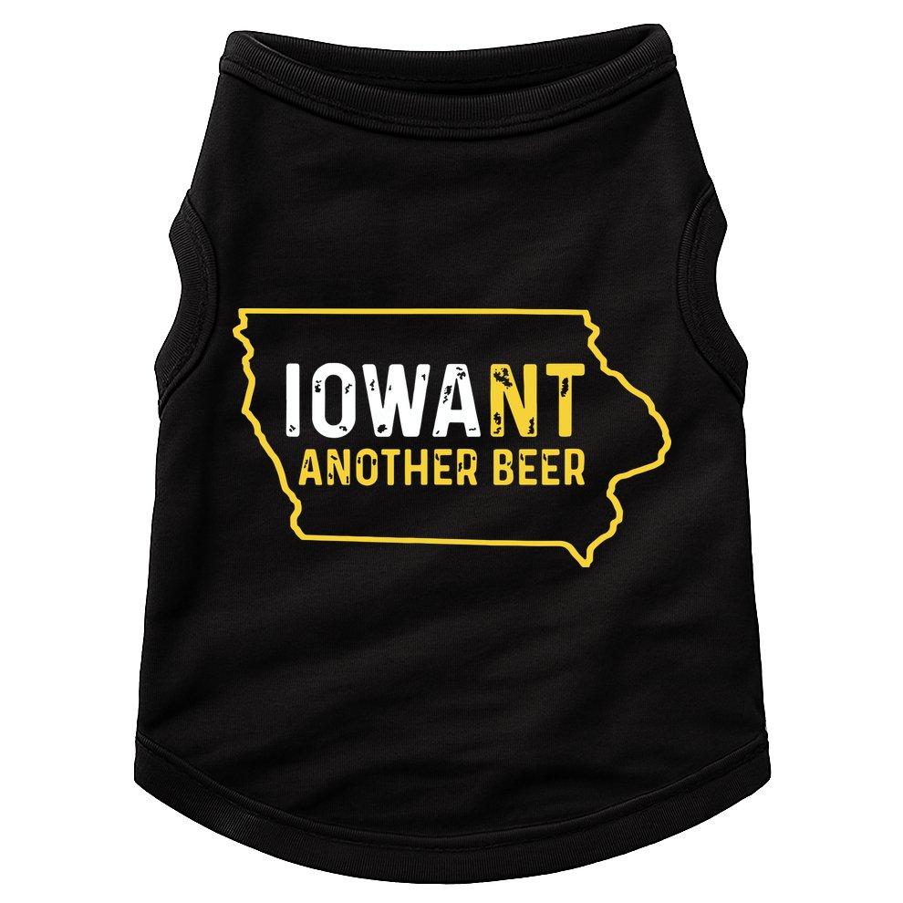 Funny Iowa Beer Distressed Iowa State Map Doggie Tank