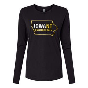 Funny Iowa Beer Distressed Iowa State Map Womens Cotton Relaxed Long Sleeve T-Shirt