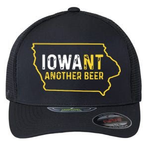 Funny Iowa Beer Distressed Iowa State Map Flexfit Unipanel Trucker Cap