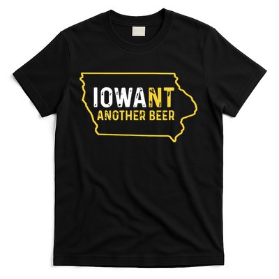 Funny Iowa Beer Distressed Iowa State Map T-Shirt