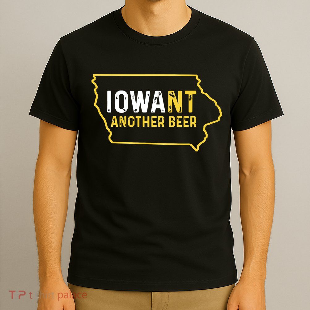 Funny Iowa Beer Distressed Iowa State Map T-Shirt