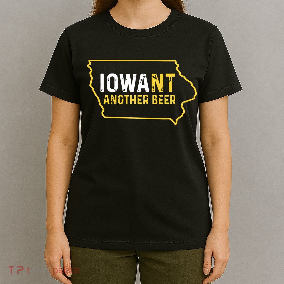 Funny Iowa Beer Distressed Iowa State Map T-Shirt