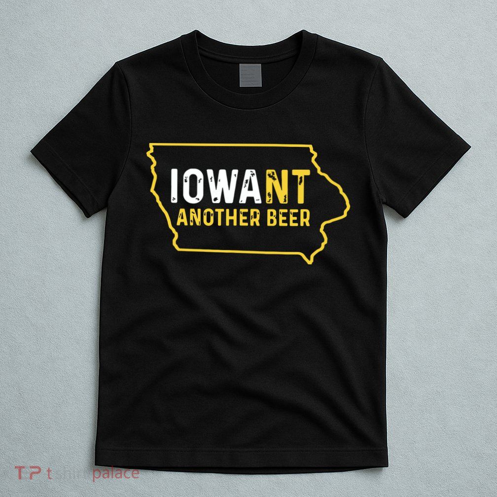 Funny Iowa Beer Distressed Iowa State Map T-Shirt