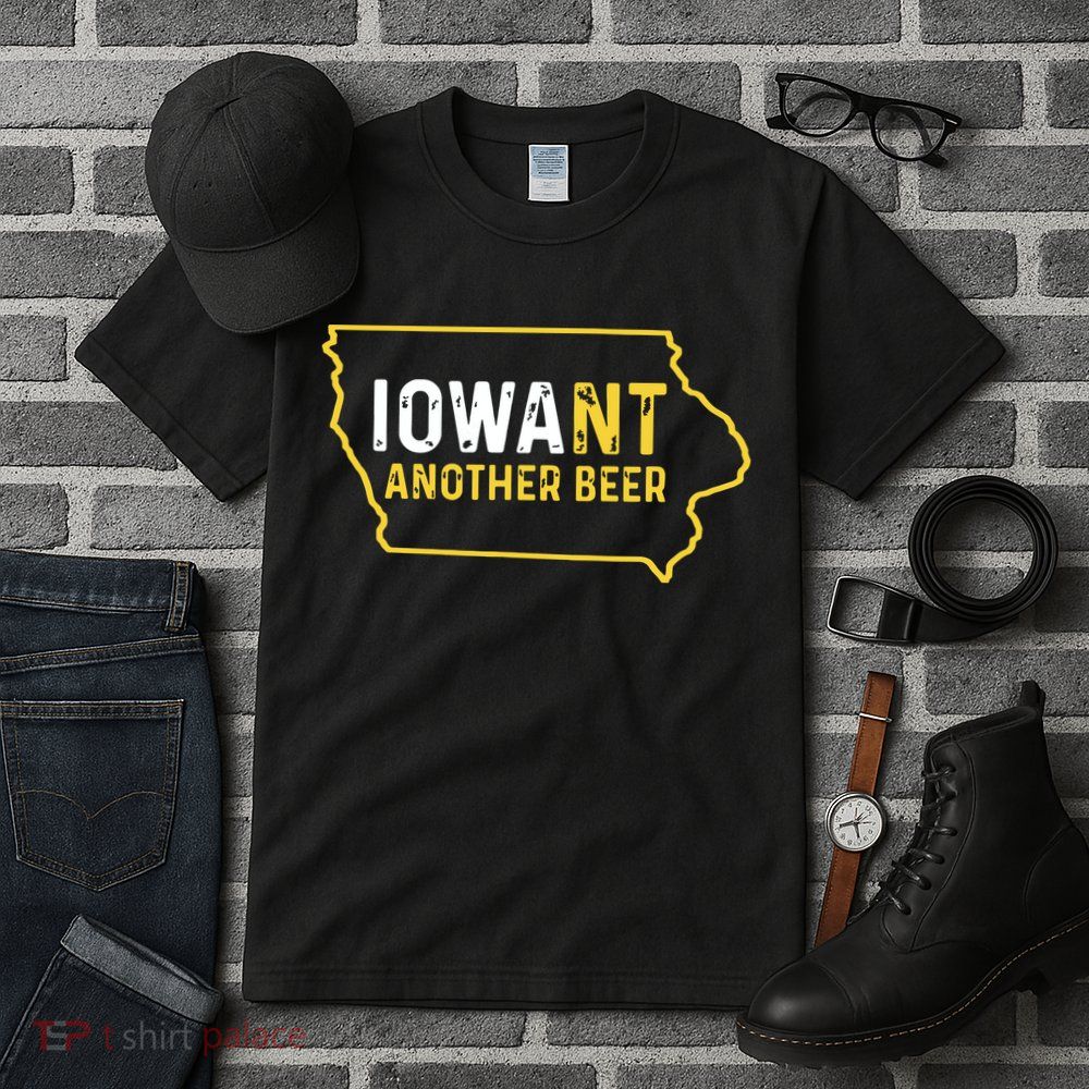 Funny Iowa Beer Distressed Iowa State Map Tall T-Shirt