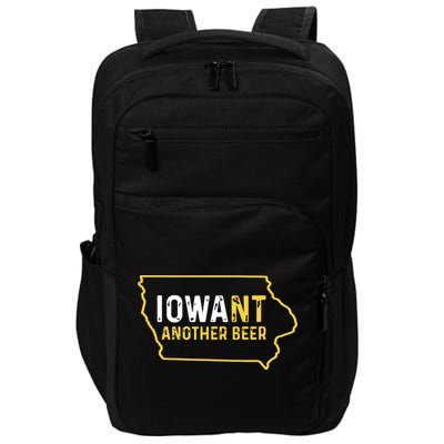 Funny Iowa Beer Distressed Iowa State Map Impact Tech Backpack