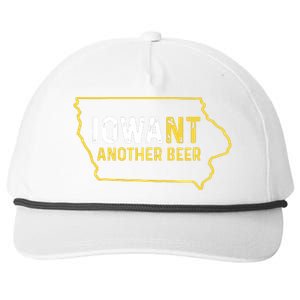 Funny Iowa Beer Distressed Iowa State Map Snapback Five-Panel Rope Hat