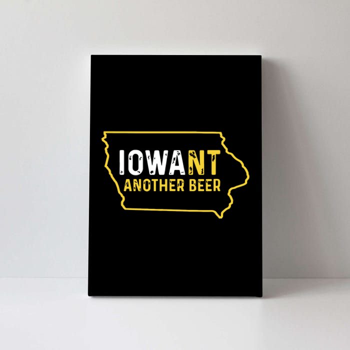 Funny Iowa Beer Distressed Iowa State Map Canvas