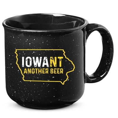 Funny Iowa Beer Distressed Iowa State Map 15oz Campfire Ceramic Mug