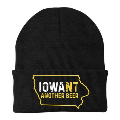 Funny Iowa Beer Distressed Iowa State Map Beanie