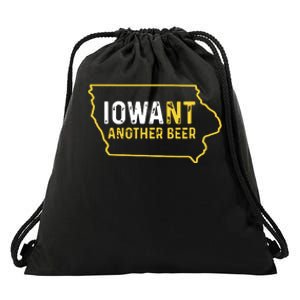 Funny Iowa Beer Distressed Iowa State Map Drawstring Bag