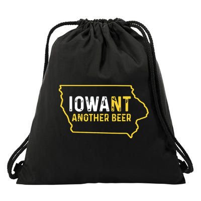 Funny Iowa Beer Distressed Iowa State Map Drawstring Bag