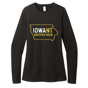 Funny Iowa Beer Distressed Iowa State Map Womens CVC Long Sleeve Shirt