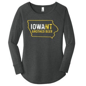 Funny Iowa Beer Distressed Iowa State Map Women's Perfect Tri Tunic Long Sleeve Shirt