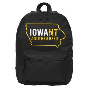 Funny Iowa Beer Distressed Iowa State Map 16 in Basic Backpack